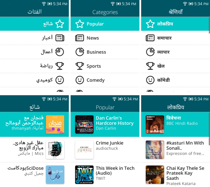 PodLP Localization in Arabic, English, and Hindi PodLP Localization in Arabic, English, and Hindi
